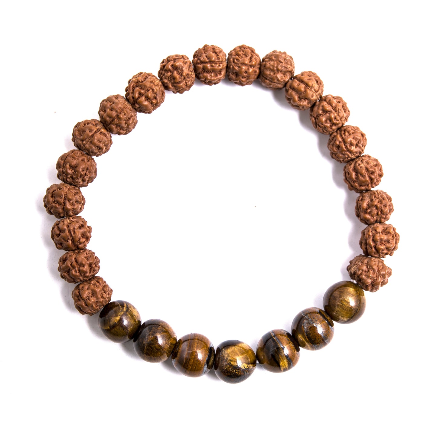 Divine Rudraksha Tiger Eyes Mala & Bracelet Set