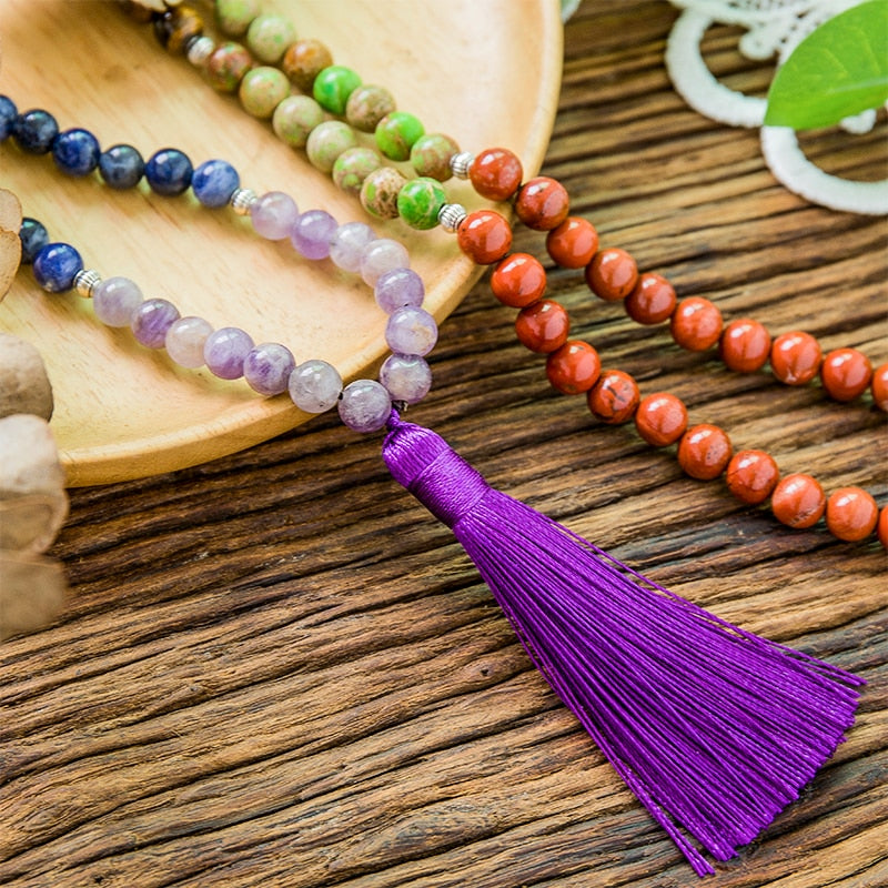 Harmony Mala 7 Chakra Stone Necklace