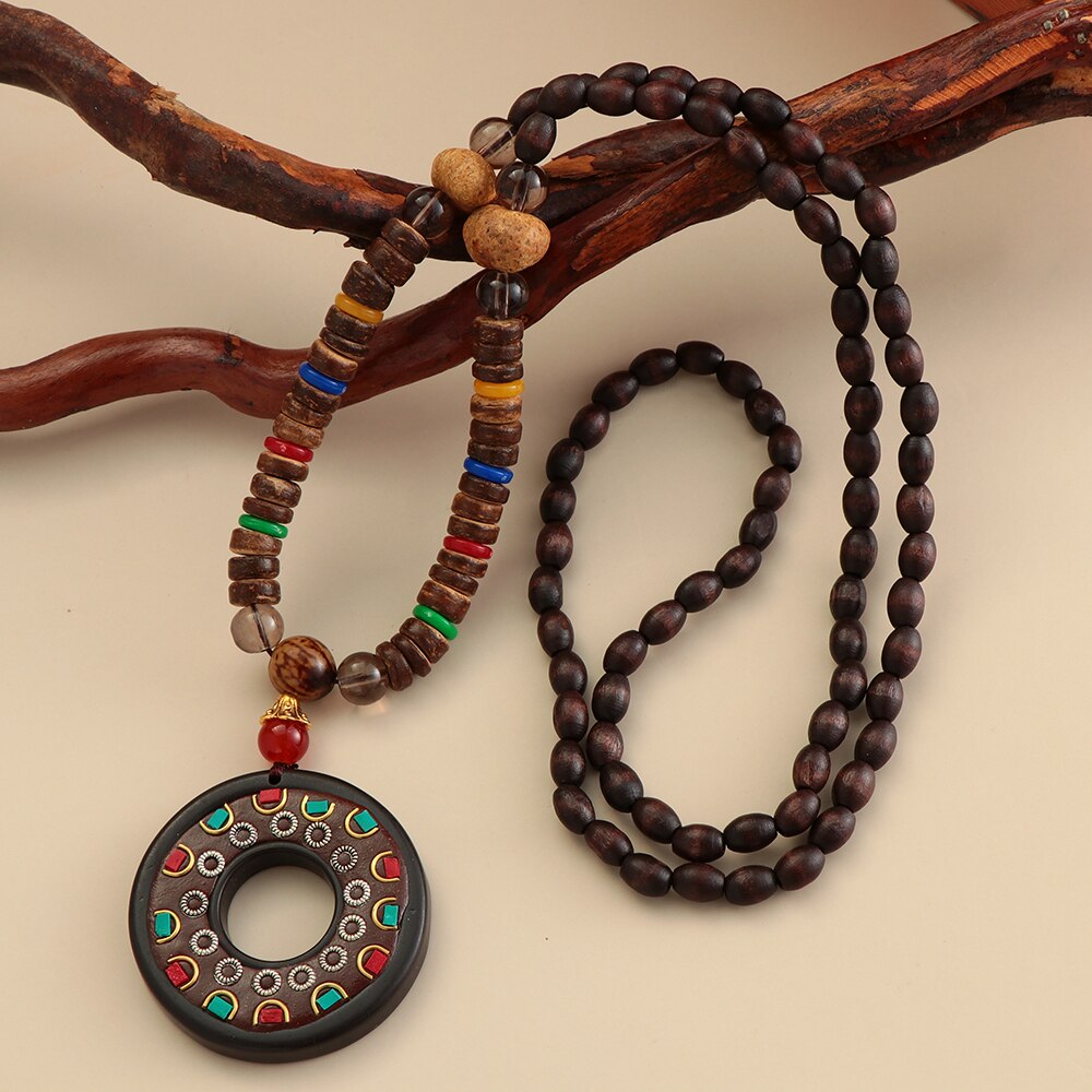 Vintage Serenity Mala Necklace with Pendant