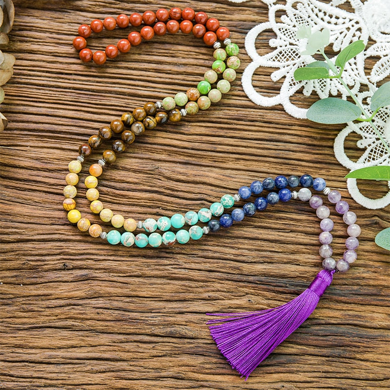 Harmony Mala 7 Chakra Stone Necklace
