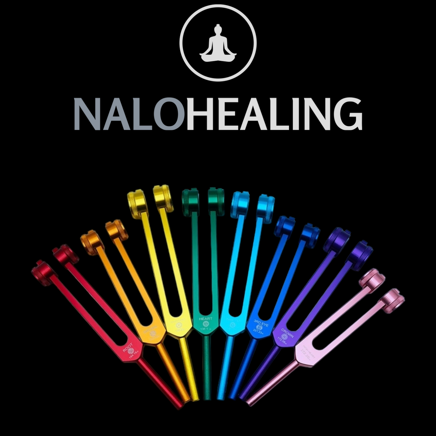 Chakra Tuning Forks Set (8pcs)