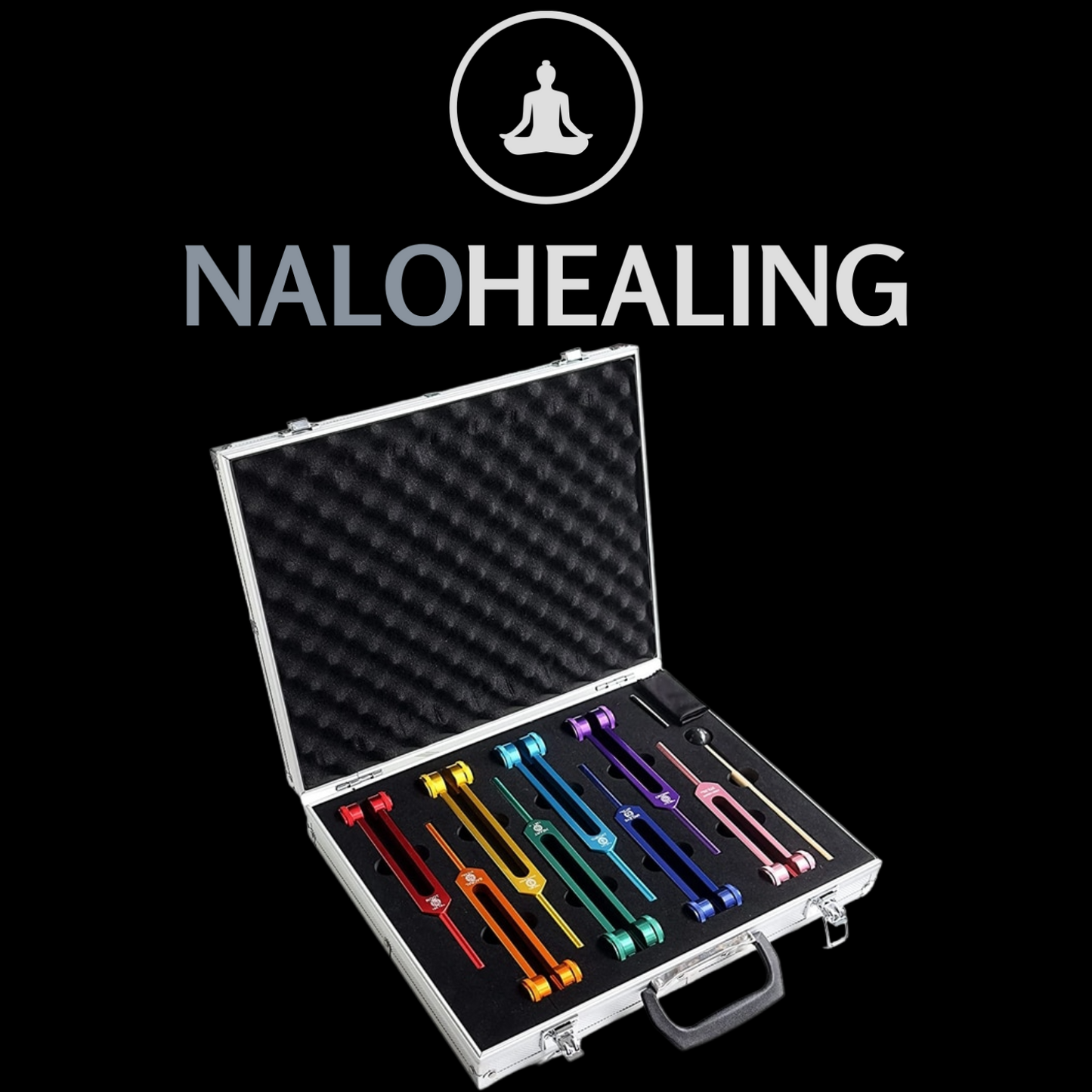 Premium Chakra Tuning Fork Set (8pcs)