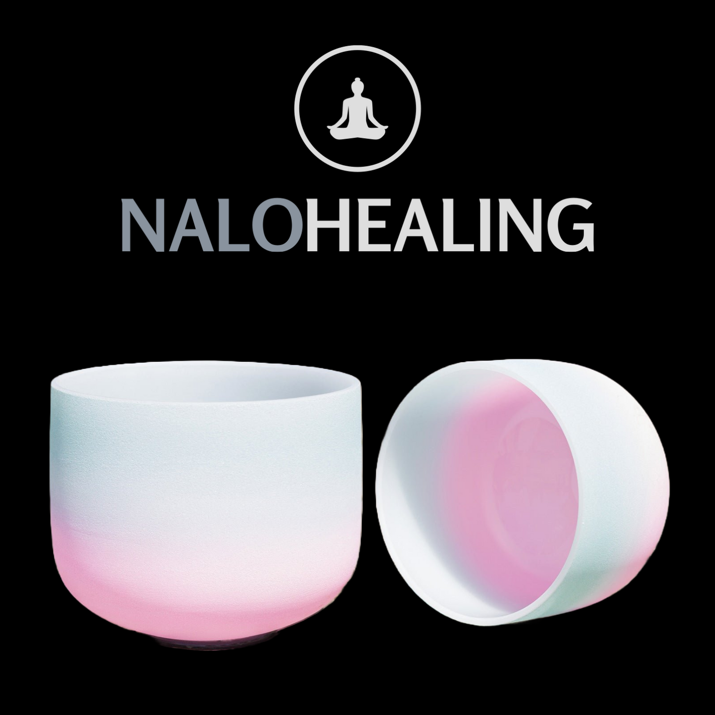 Mint Green & Pink Crystal Singing Bowl