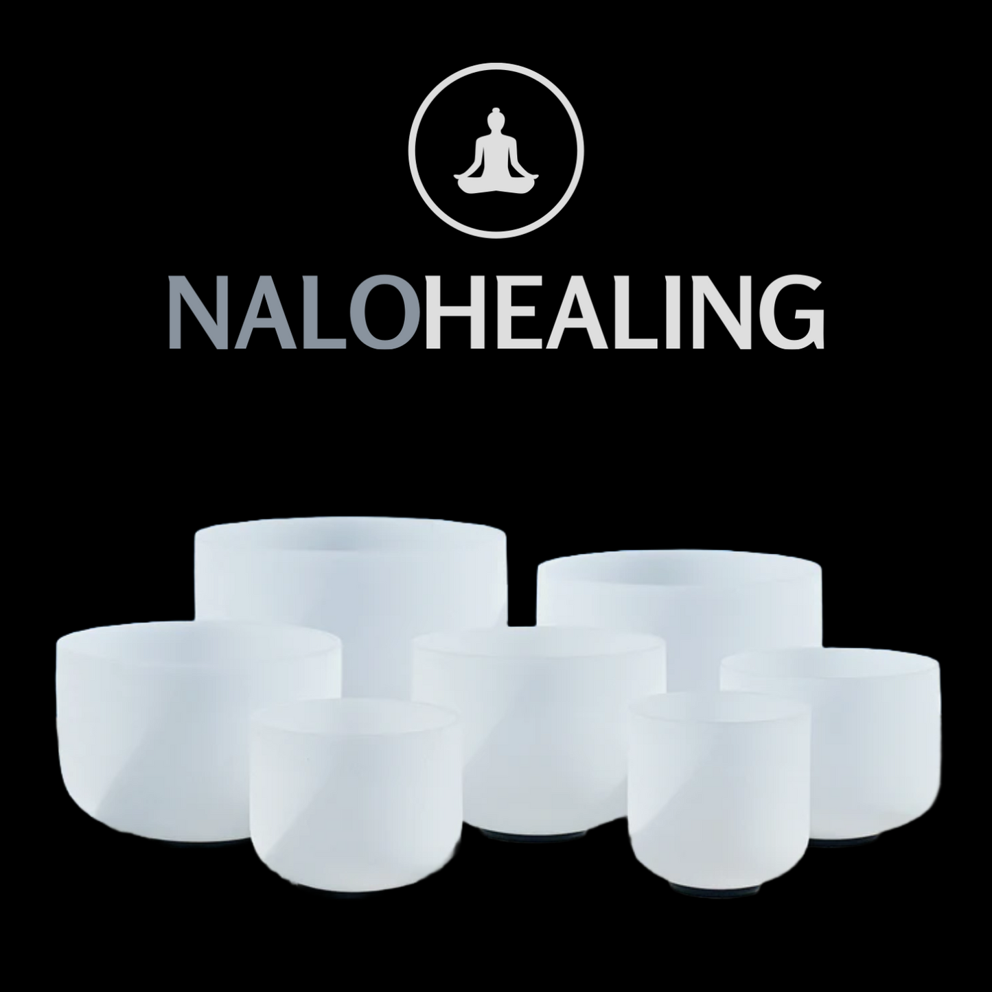 6"-12" White Crystal Singing Bowl Set (7pcs) 432Hz, 440Hz