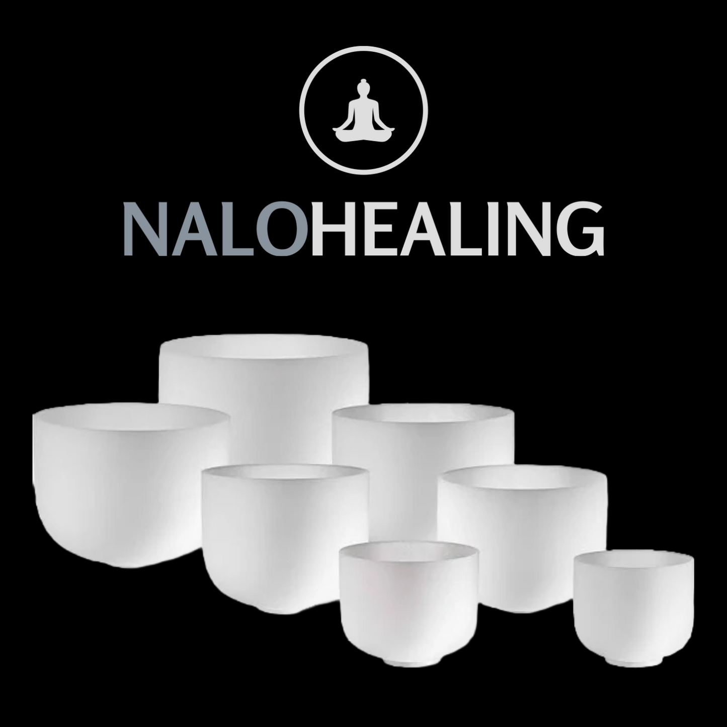 6"-12" White Crystal Singing Bowl Set (7pcs) 432Hz, 440Hz