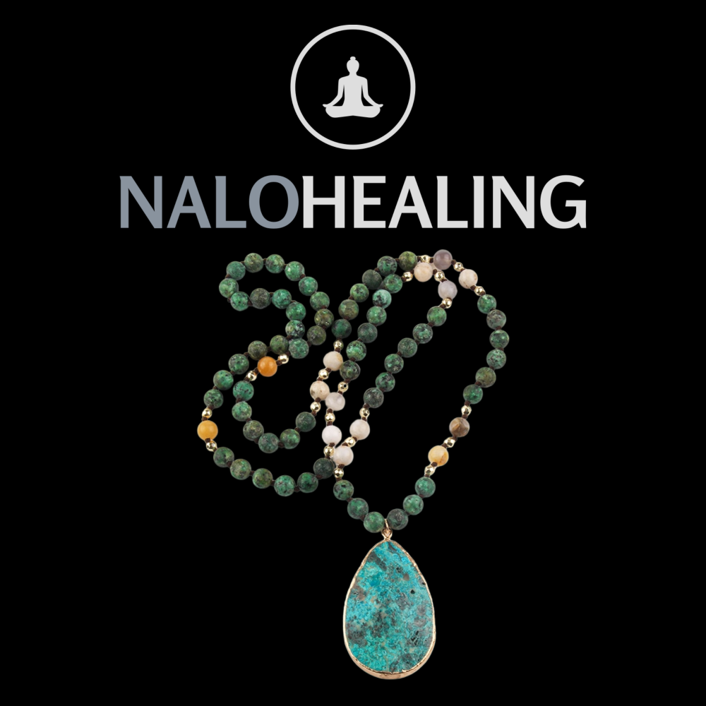 MysticGems Boho Stone Pendant Mala Necklace