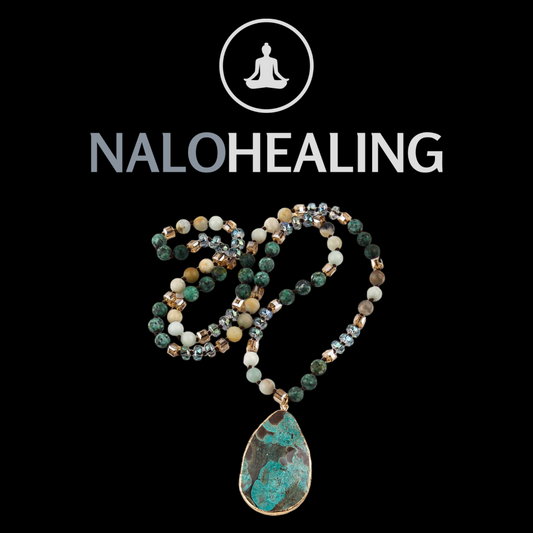 MysticGems Boho Stone Pendant Mala Necklace