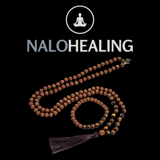 Divine Rudraksha Tiger Eyes Mala & Bracelet Set