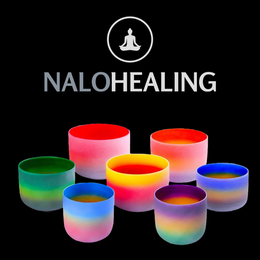 6"-12" Rainbow Color Crystal Singing Bowl Set (7pcs) 432Hz, 440Hz