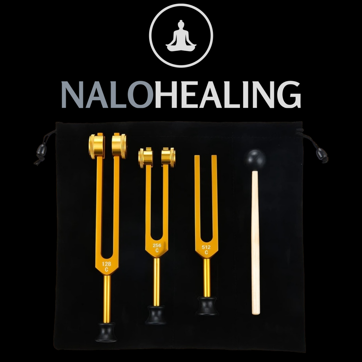 Chakra Tuning Forks (3pcs) 128Hz, 256Hz, 512Hz