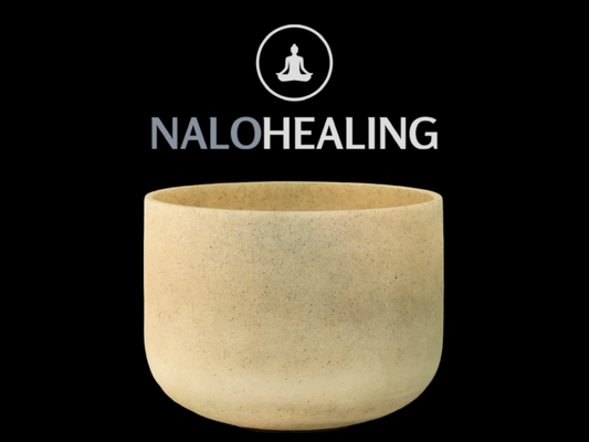 8"-10" Aphrodite Topaz Frosted Quartz Crystal Singing Bowl | 432hz, 440Hz