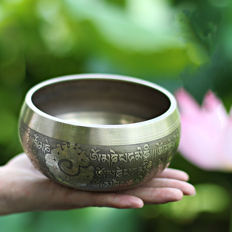 Carved Nepalese Singing Bowl