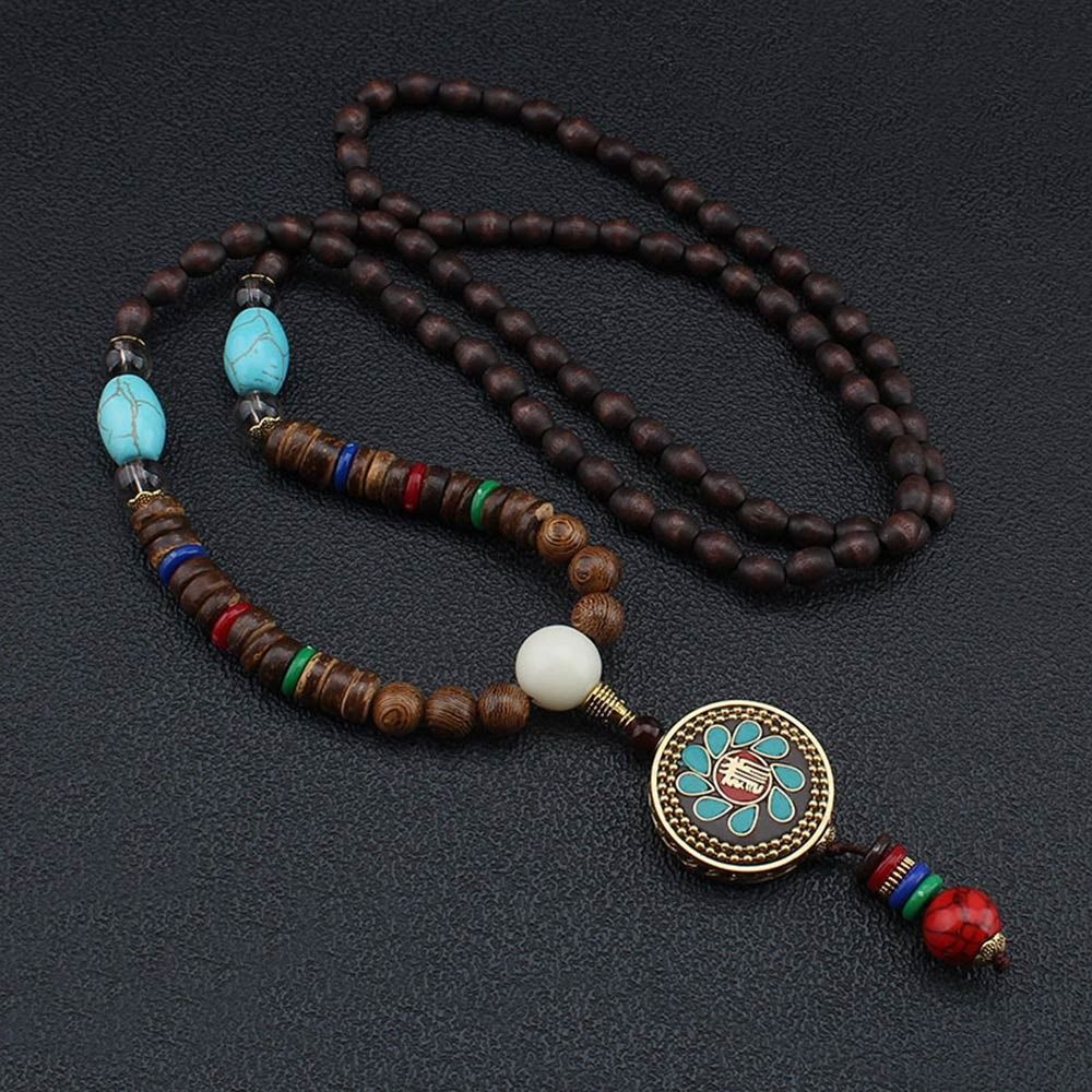 Vintage Serenity Mala Necklace with Pendant
