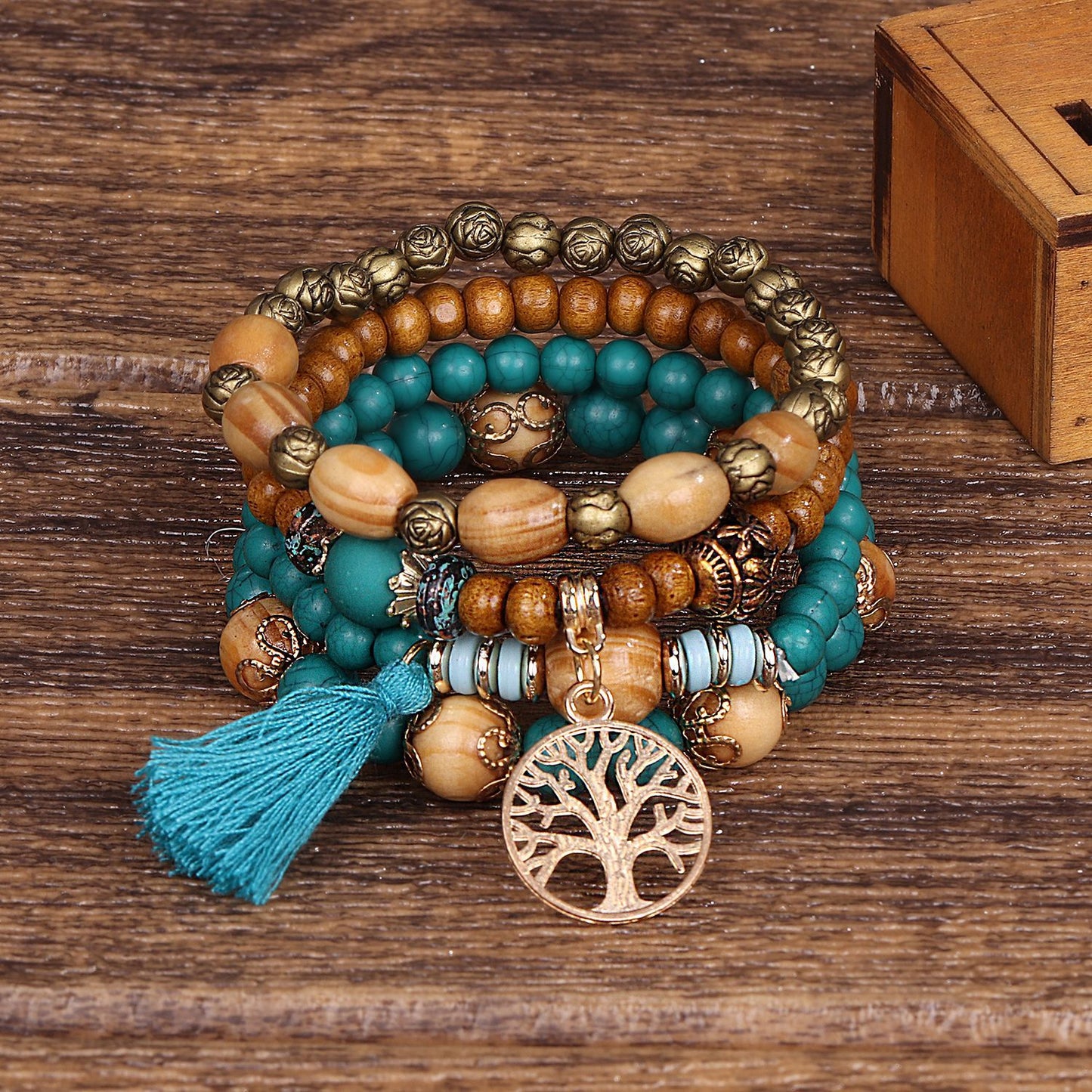 Tree of Life Boho Charm Bracelet