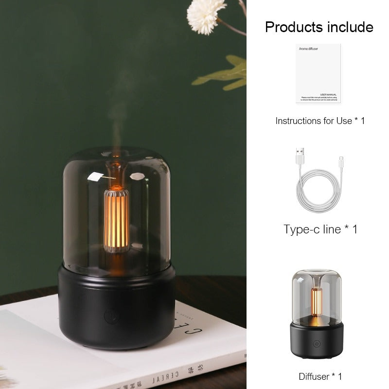 Candlelight Aroma Diffuser | 120ml LED Essential Oil Humidifier