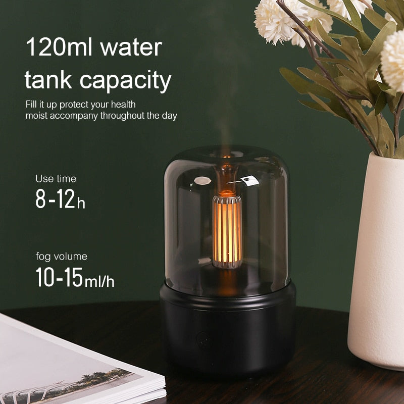 Candlelight Aroma Diffuser | 120ml LED Essential Oil Humidifier