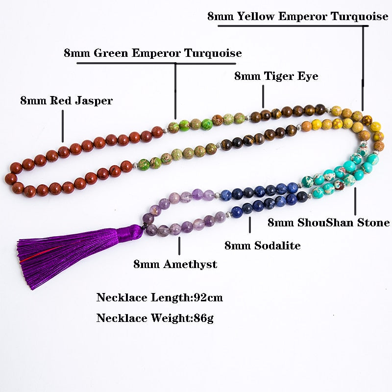 Harmony Mala 7 Chakra Stone Necklace