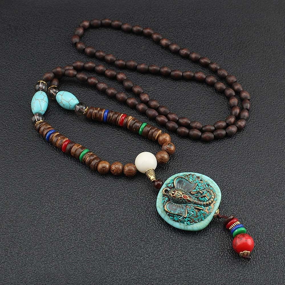 Vintage Serenity Mala Necklace with Pendant