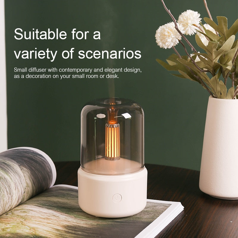 Candlelight Aroma Diffuser | 120ml LED Essential Oil Humidifier