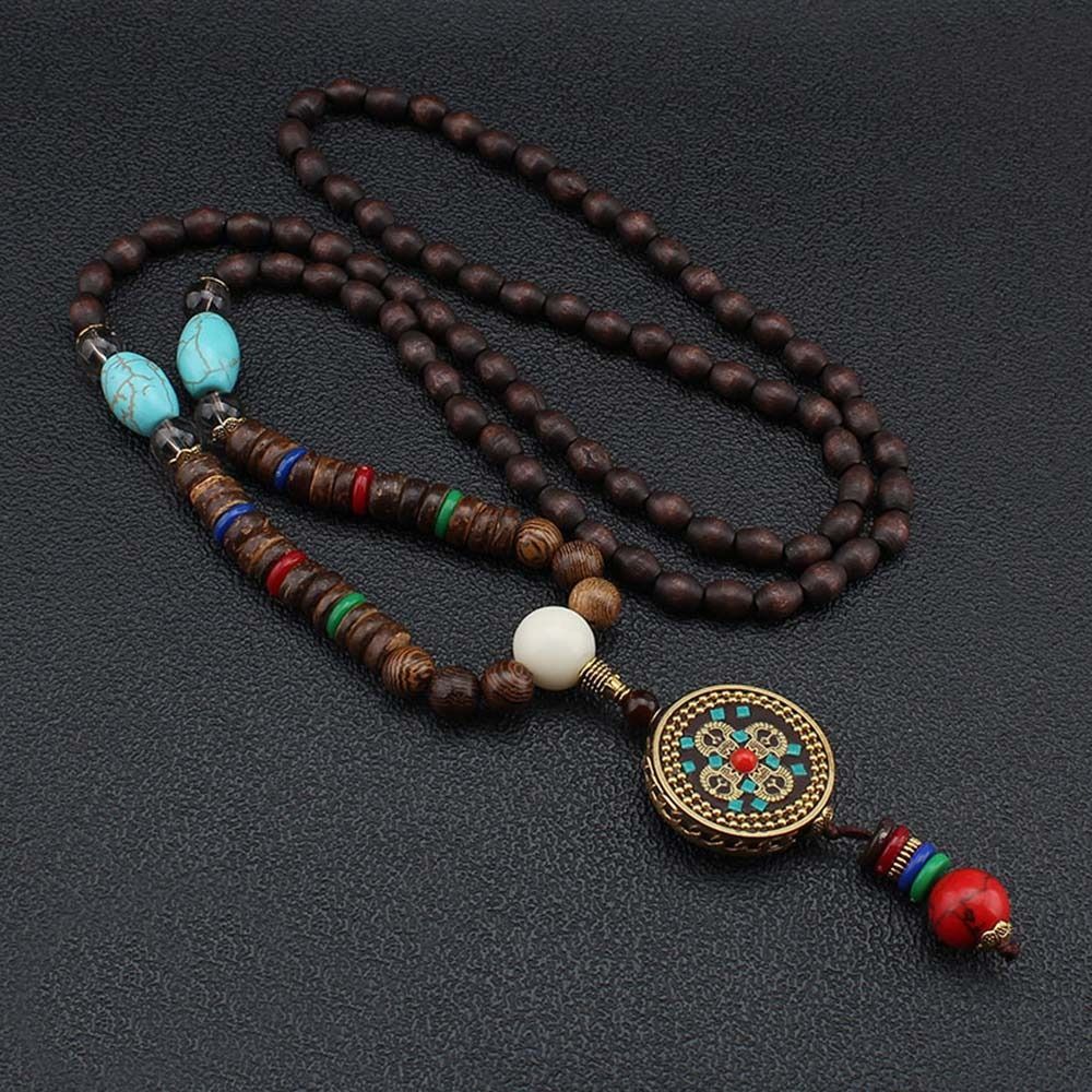 Vintage Serenity Mala Necklace with Pendant