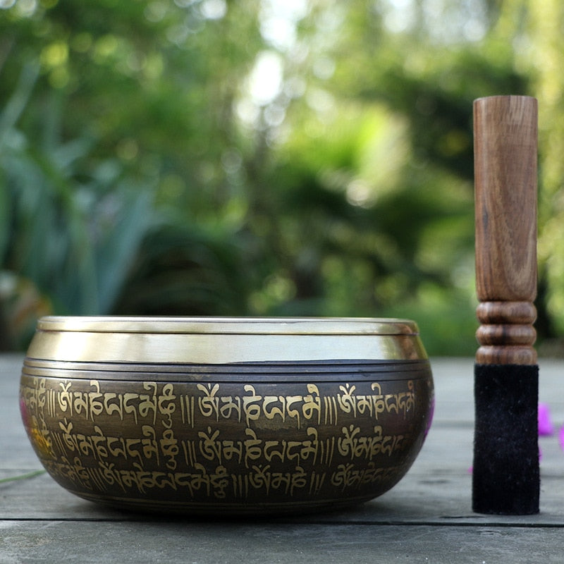 Carved Nepalese Singing Bowl