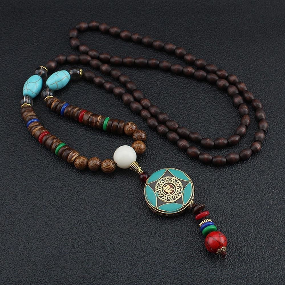 Vintage Serenity Mala Necklace with Pendant