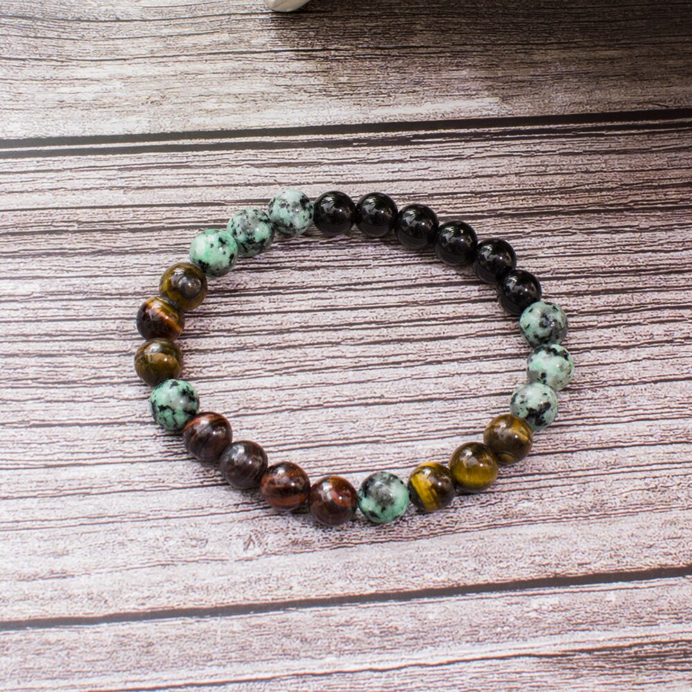 HarmonySoul Tiger Eye Onyx Mala Necklace