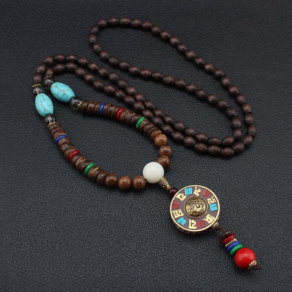 Vintage Serenity Mala Necklace with Pendant