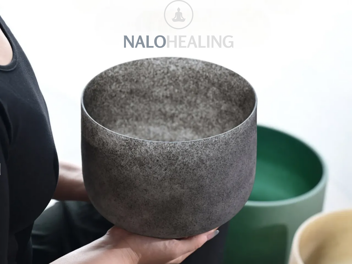 8"-10" Obsidian Frosted Quartz Crystal Singing Bowl |  432hz, 440Hz