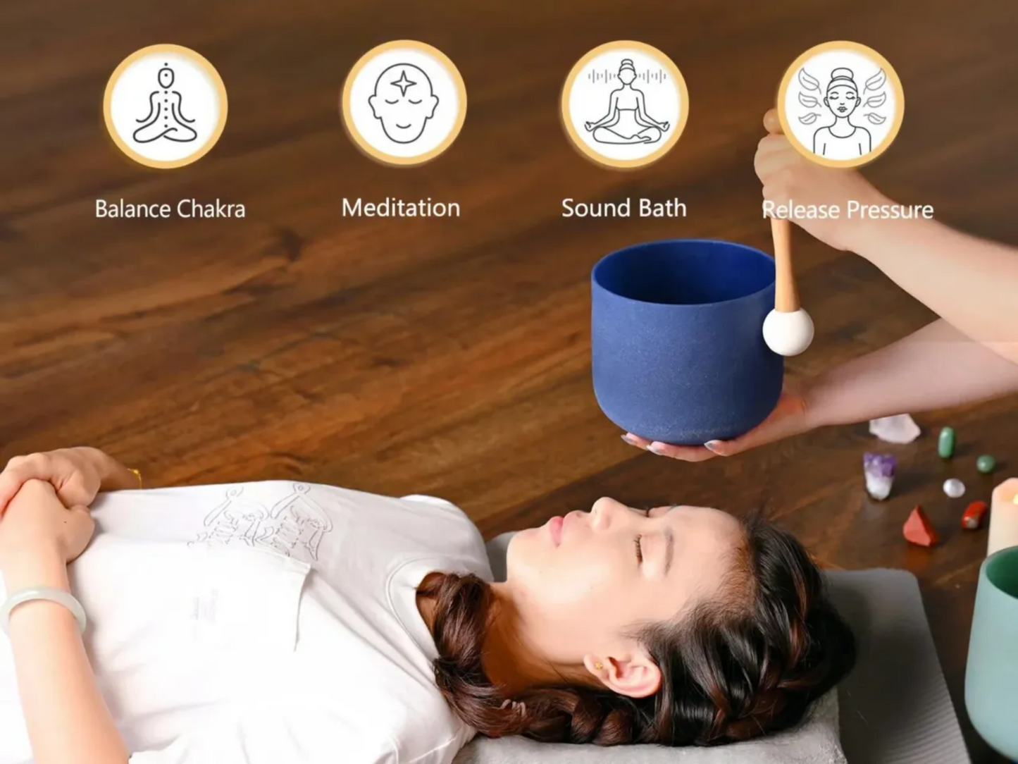8"-10" Theia Sapphire Quartz Crystal Singing Bowl | 432hz, 440Hz