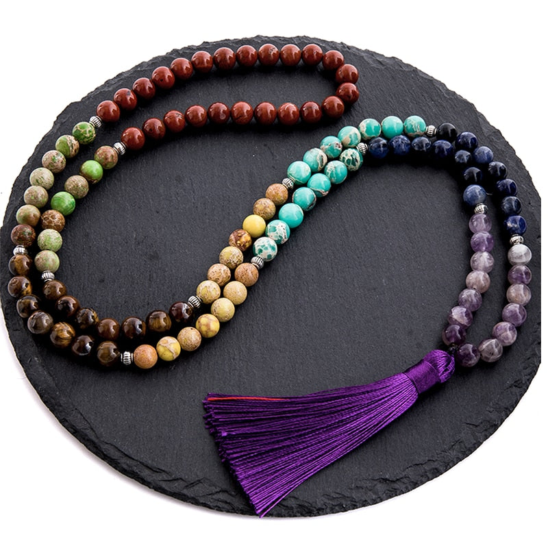 Harmony Mala 7 Chakra Stone Necklace