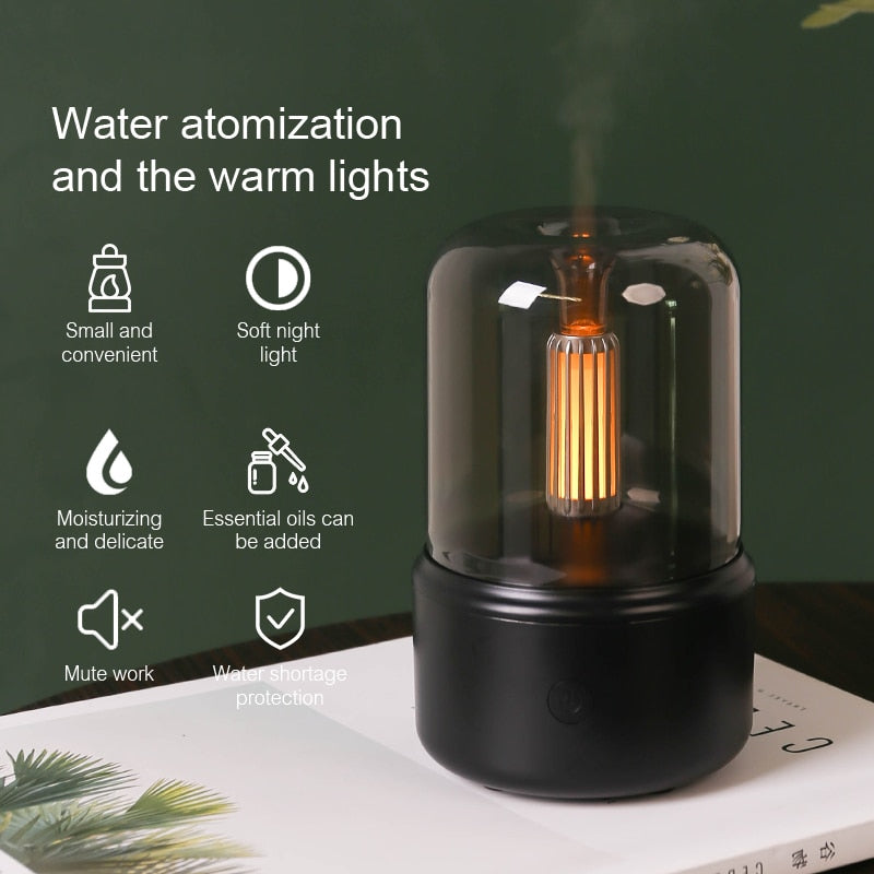Candlelight Aroma Diffuser | 120ml LED Essential Oil Humidifier