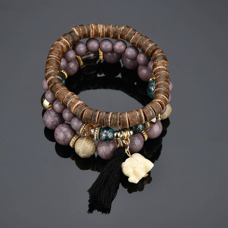 Bohemian Wood Multi-Layer Bracelet - Nalo Healing