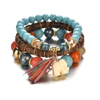 Bohemian Wood Multi-Layer Bracelet - Nalo Healing