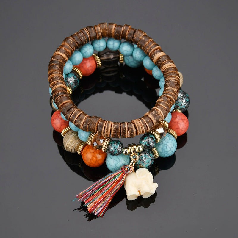 Bohemian Wood Multi-Layer Bracelet - Nalo Healing