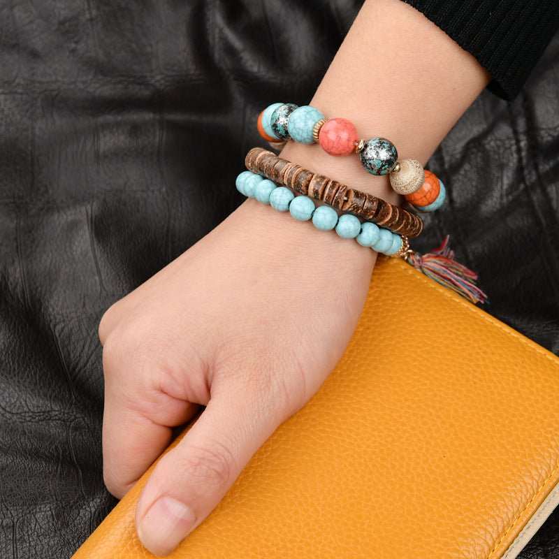 Bohemian Wood Multi-Layer Bracelet - Nalo Healing