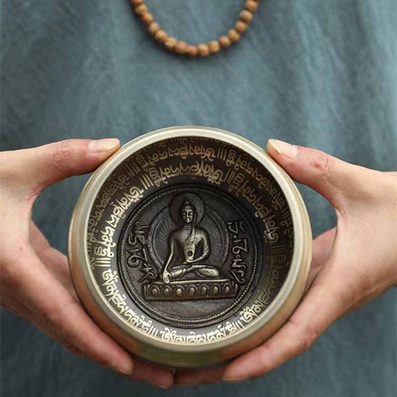 Buddha Carved Singing Bowl - Nalo Healing