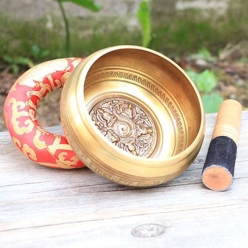 Carved Tibetan Singing Bowl Set - Nalo Healing