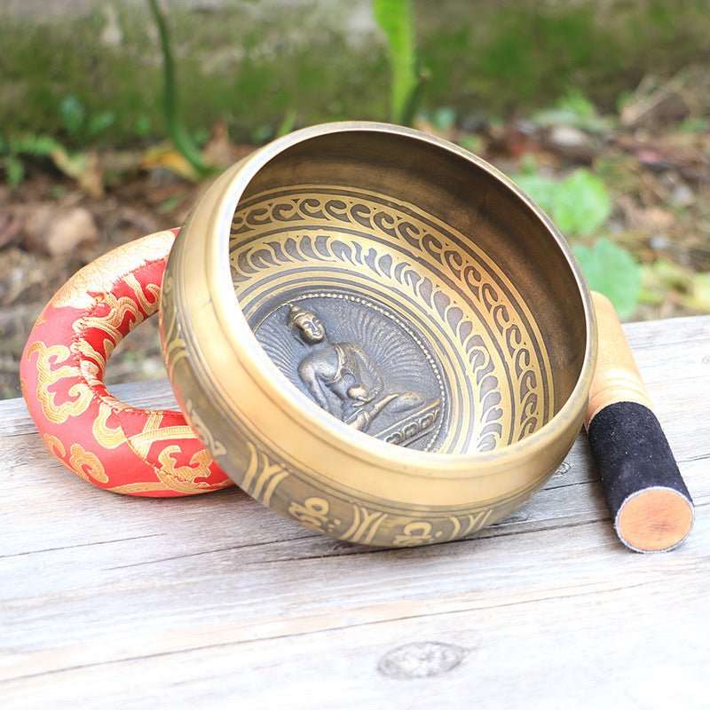 Carved Tibetan Singing Bowl Set - Nalo Healing