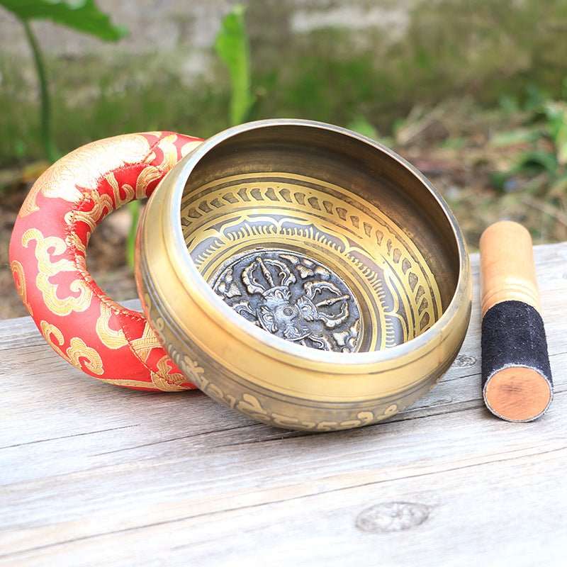 Carved Tibetan Singing Bowl Set - Nalo Healing