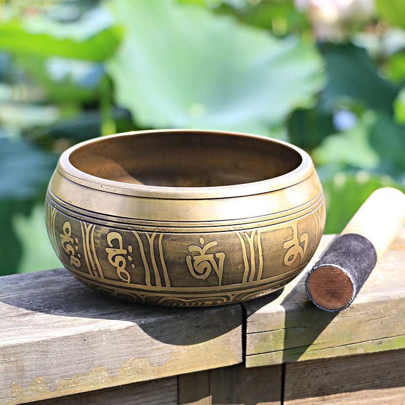 Carved Tibetan Singing Bowl Set - Nalo Healing