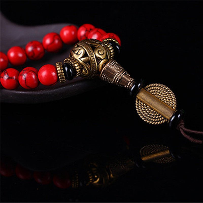 Red Turquoise Tibetan Mala - Nalo Healing