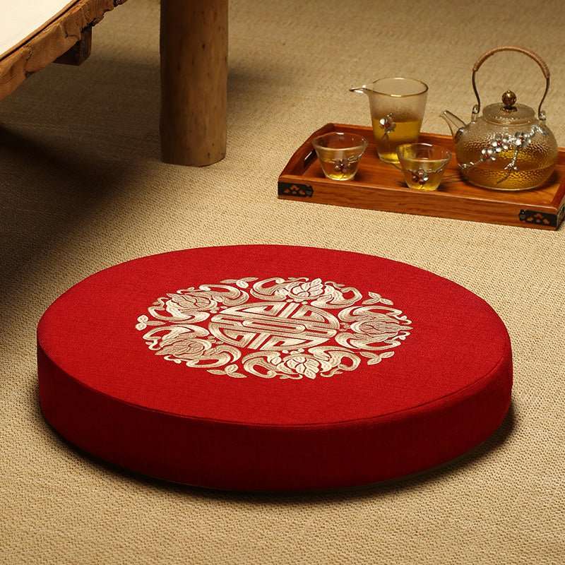 Round Linen Meditation Cushion - Nalo Healing