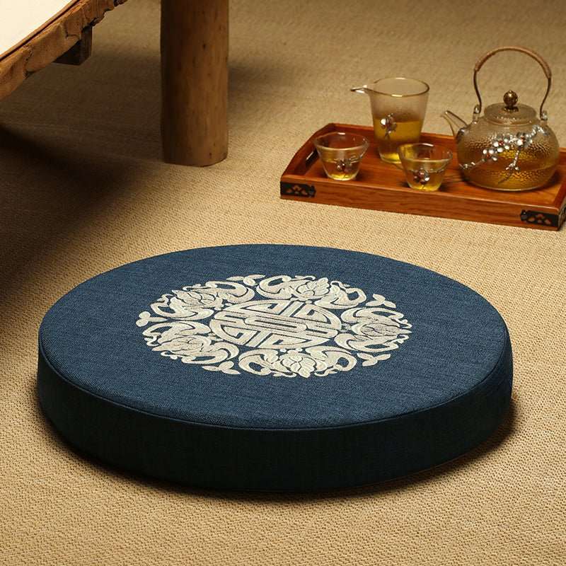 Round Linen Meditation Cushion - Nalo Healing