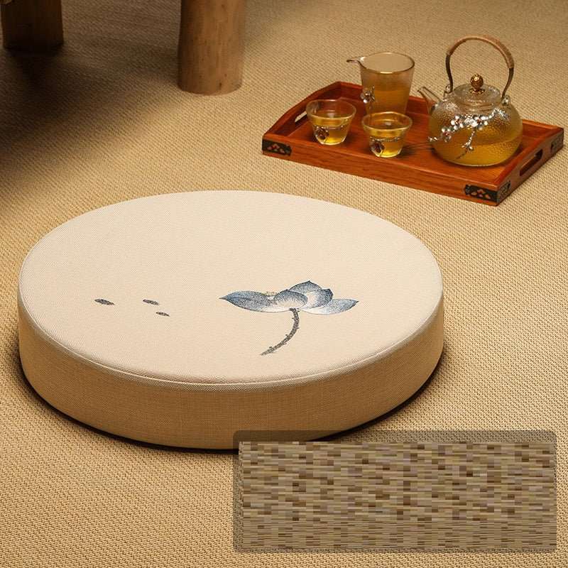 Round Linen Meditation Cushion - Nalo Healing
