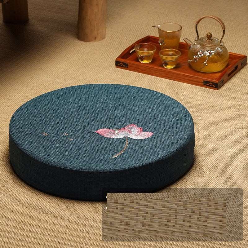 Round Linen Meditation Cushion - Nalo Healing