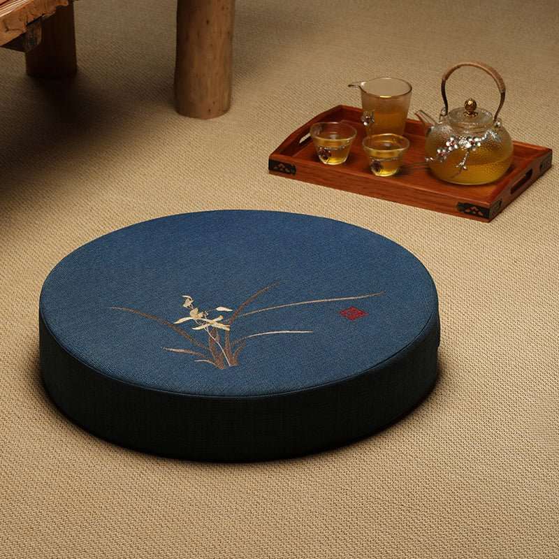 Round Linen Meditation Cushion - Nalo Healing
