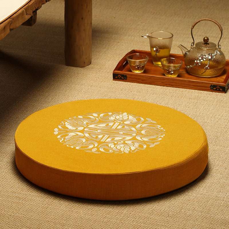 Round Linen Meditation Cushion - Nalo Healing