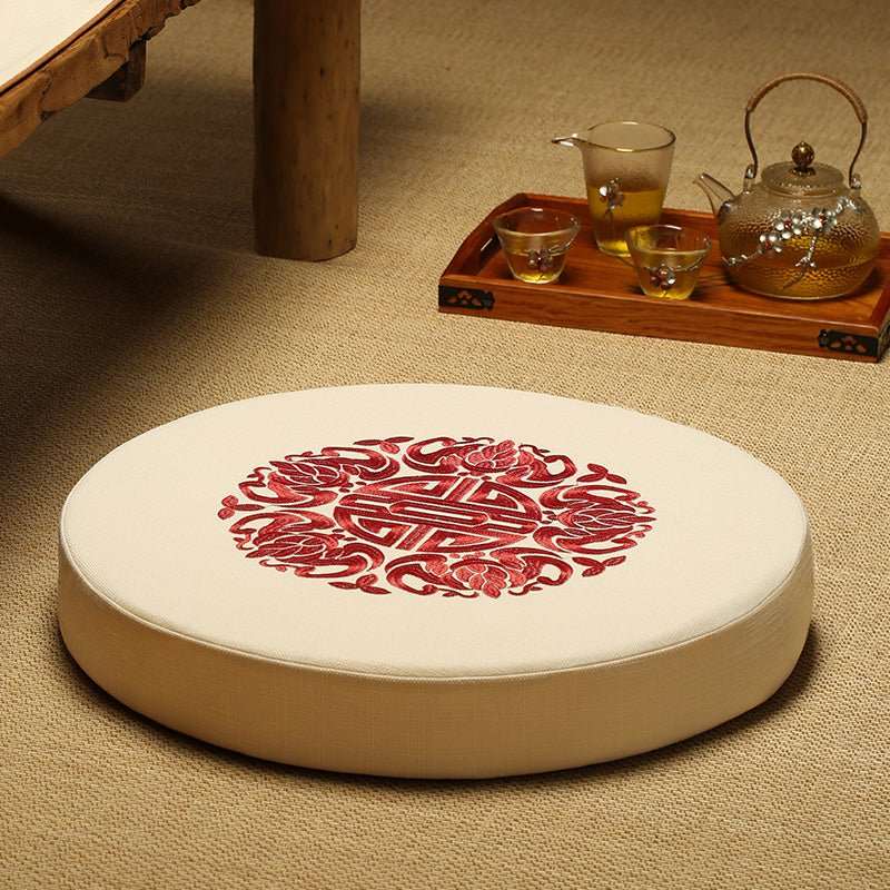 Round Linen Meditation Cushion - Nalo Healing