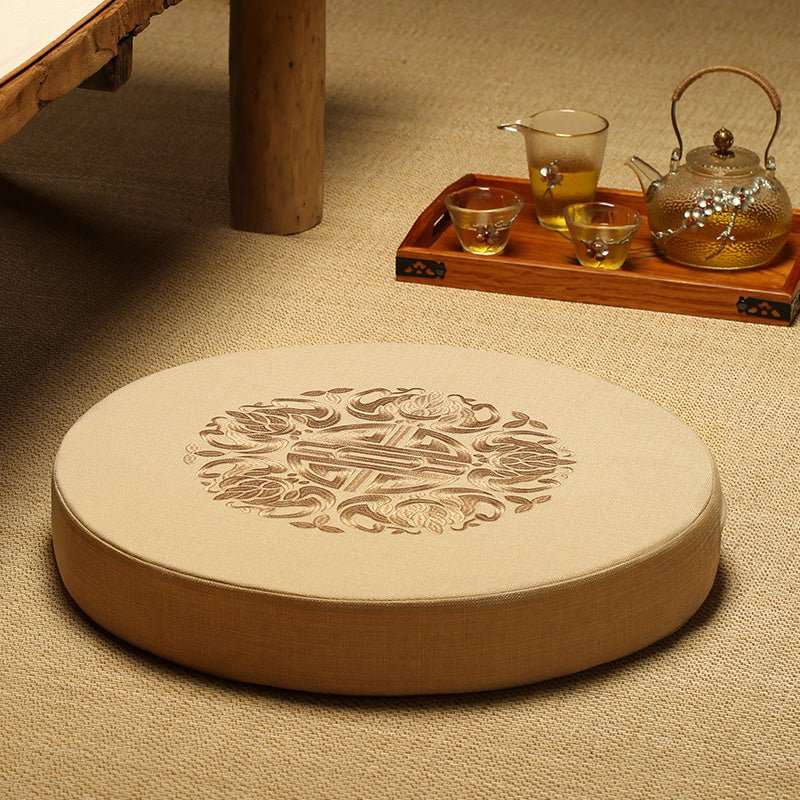 Round Linen Meditation Cushion - Nalo Healing